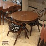 میز ناهارخوری چوب راش سبدی با میزچوبی عروس کنگره دار 2 الی 6 نفره - Image 5