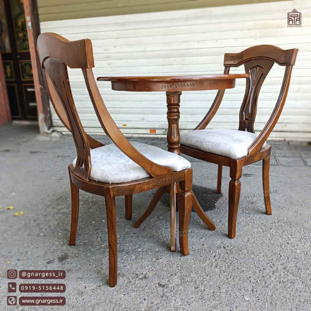 میز ناهارخوری 2نفره اتریشی طرح گیتاری با میز چوبی - Image 10