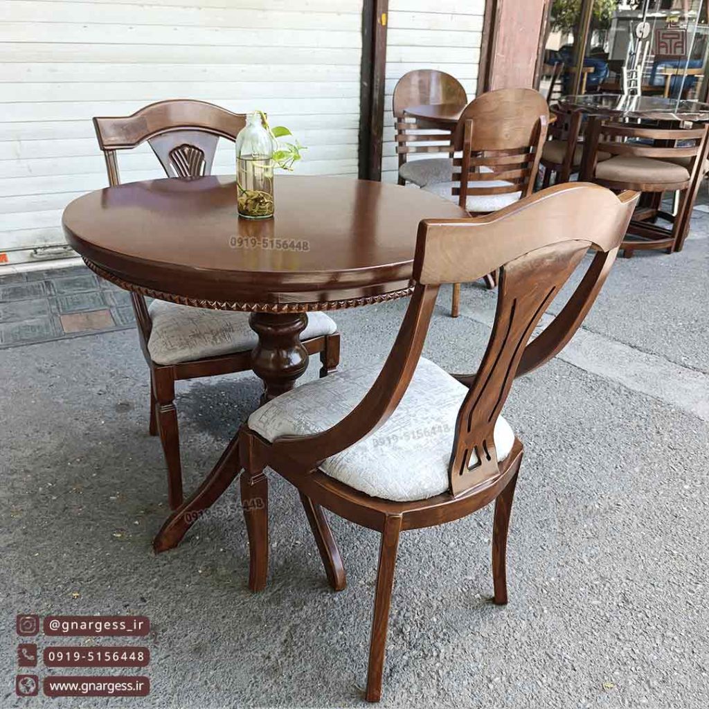 میز ناهارخوری 4 نفره چوب راش گیتاری - Image 8
