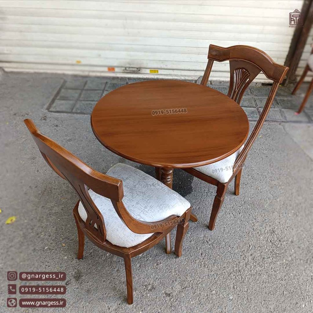 میز ناهارخوری 2نفره اتریشی طرح گیتاری با میز چوبی - Image 15