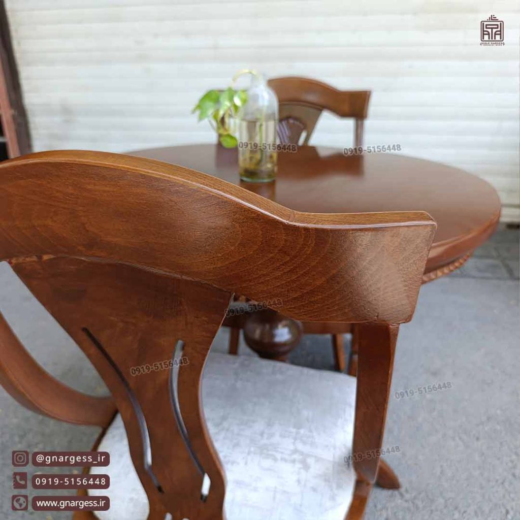 میز ناهارخوری 2نفره اتریشی طرح گیتاری با میز چوبی - Image 8