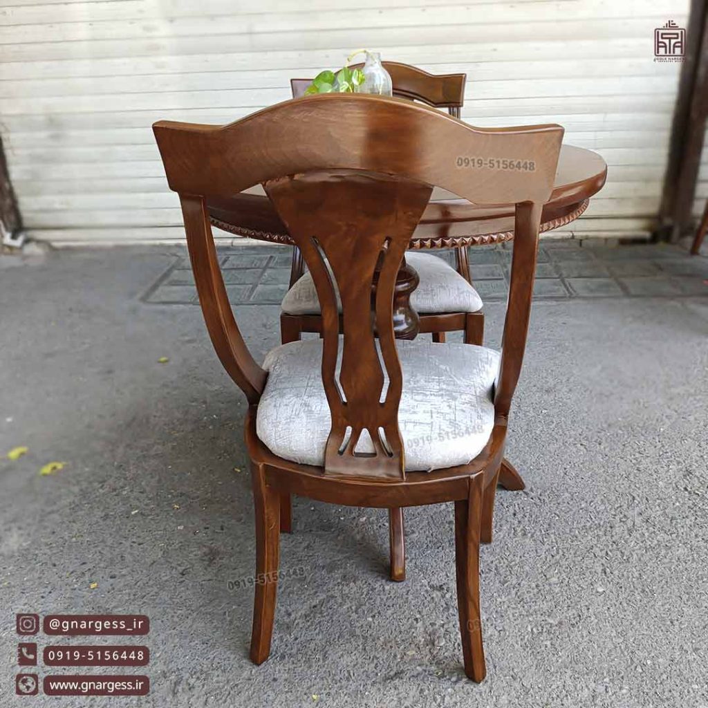 میز ناهارخوری 2نفره اتریشی طرح گیتاری با میز چوبی - Image 7