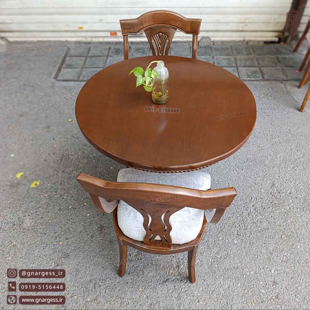 میز ناهارخوری 2نفره اتریشی طرح گیتاری با میز چوبی - Image 13