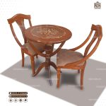 میز ناهارخوری 2نفره اتریشی طرح گیتاری با میز کنگره دار عروس - Image 6