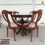 میز ناهارخوری چوبی عروس کنگره دار با صندلی راش گیتاری جدید - Image 3