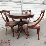 میز ناهارخوری چوبی عروس کنگره دار با صندلی راش گیتاری جدید - Image 2