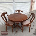 میز ناهارخوری چوبی عروس کنگره دار با صندلی راش گیتاری جدید - Image 6