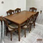 میز ناهارخوری گیتاری چوب راش با میز مهرگان چوبی - Image 3
