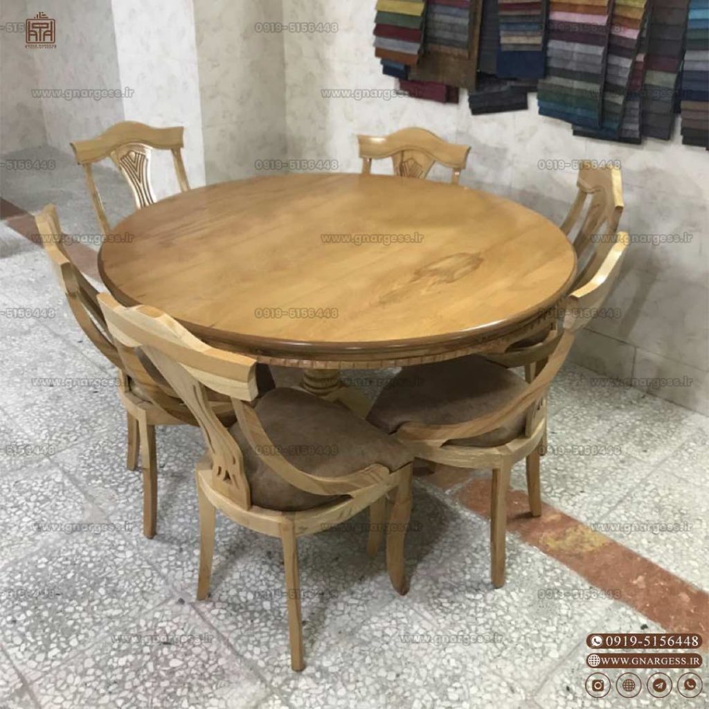 میز ناهارخوری چوبی گیتاری چوب راش با انواع میزهای 2 الی 8 نفره - Image 4