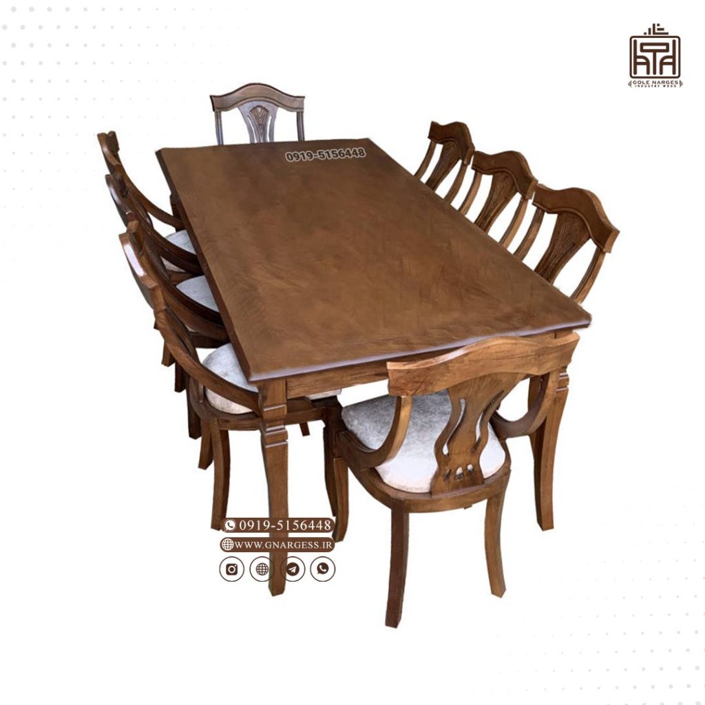 میز ناهارخوری گیتاری طرح سوئیسی راش با میز چوبی - Image 12
