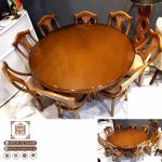 میز ناهارخوری گرد عروس 8 نفره با صندلی گیتاری عصایی - Image 5