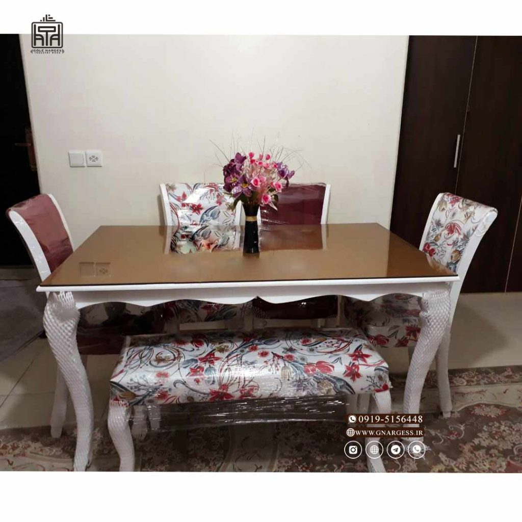 میز چوبی 4 نفره ماهور با صندلی ناهار خوری سون مبلی - Image 3