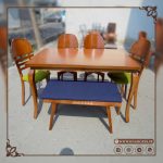 میز و صندلی تیغ ماهی 6 نفره چوبی - Image 7
