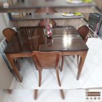 میز ناهارخوری چوبی 4 نفره تیغ ماهی با میز ماهور و بوگاتی (جهت موجودی محصول لطفا با ما در تماس باشید) - Image 5