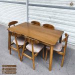 حراج پاییزی میز ناهار خوری 6 نفره صندلی وان چوب راش با میز چوبی