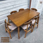 حراج پاییزی میز ناهار خوری 6 نفره صندلی وان چوب راش با میز چوبی - Image 2