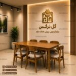 میز ناهارخوری 6 نفره وان چوب راش با میز چوبی در حراج بهاری - Image 4