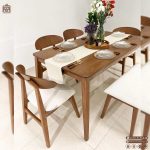 میز ناهارخوری 6نفره چوبی صندلی وان چوب راش با طراحی مخروطی - Image 5