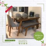 حراج بهاری میز ناهارخوری چوبی 6 نفره بوگاتی مبلی با میز غذاخوری لیندا پافدار