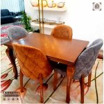 میز ناهار خوری چوبی با صندلی مبلی بوگاتی - Image 8