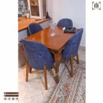 میز ناهار خوری چوبی با صندلی مبلی بوگاتی - Image 7