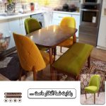 میز ناهار خوری چوبی بوگاتی با صندلی بوگاتی مبلی - Image 9