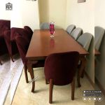 میز ناهارخوری 8 نفره چوبی بوگاتی نما چستری با میز ماهور چوبی - Image 6