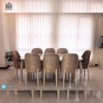 میز ناهارخوری 8 نفره چوبی بوگاتی نما چستری با میز ماهور چوبی - Image 3