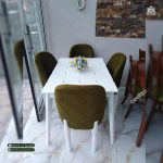 میز ناهار خوری چوبی با صندلی مبلی بوگاتی - Image 5