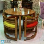 میز ناهارخوری چوبی 4 نفره کمجا با صفحه روکش چوب - Image 6