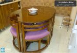 میز ناهارخوری چوبی 4 نفره کمجا با صفحه روکش چوب - Image 9