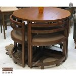میز ناهارخوری کمجا چوبی با صفحه روکش چوب - Image 11