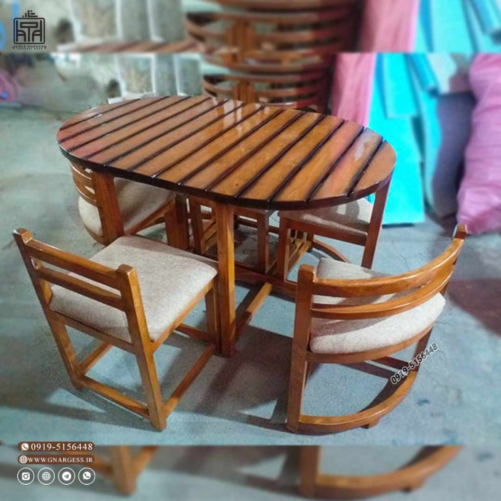 میز و صندلی چوبی کمجا طرح نوژن سنتی - Image 15