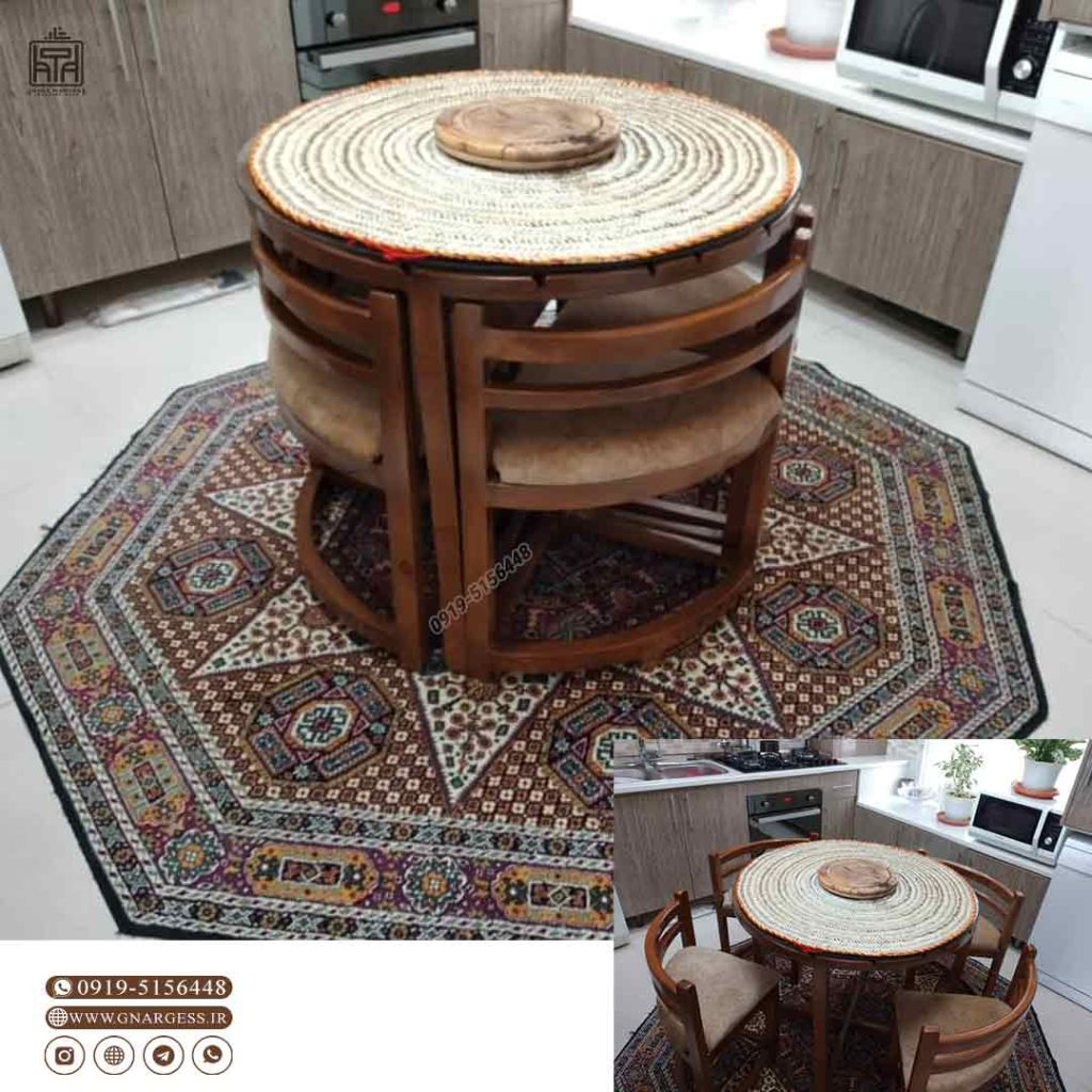 میز و صندلی چوبی کمجا طرح نوژن سنتی - Image 12