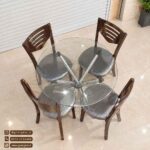 میز ناهارخوری 4 نفره فلزی اسکای با میز تاشو خورشیدی - Image 5