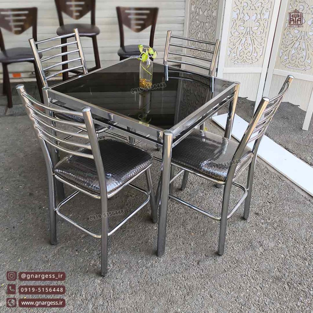 میز ناهاری خوری کافی شاپ مهسا اروند با میز بیتا مربعی فلزی - Image 3