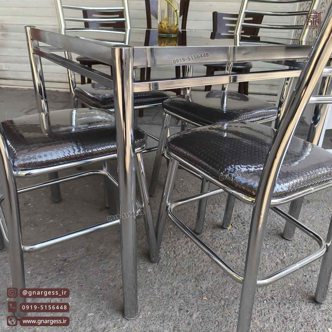 میز ناهاری خوری کافی شاپ مهسا اروند با میز بیتا مربعی فلزی - Image 7