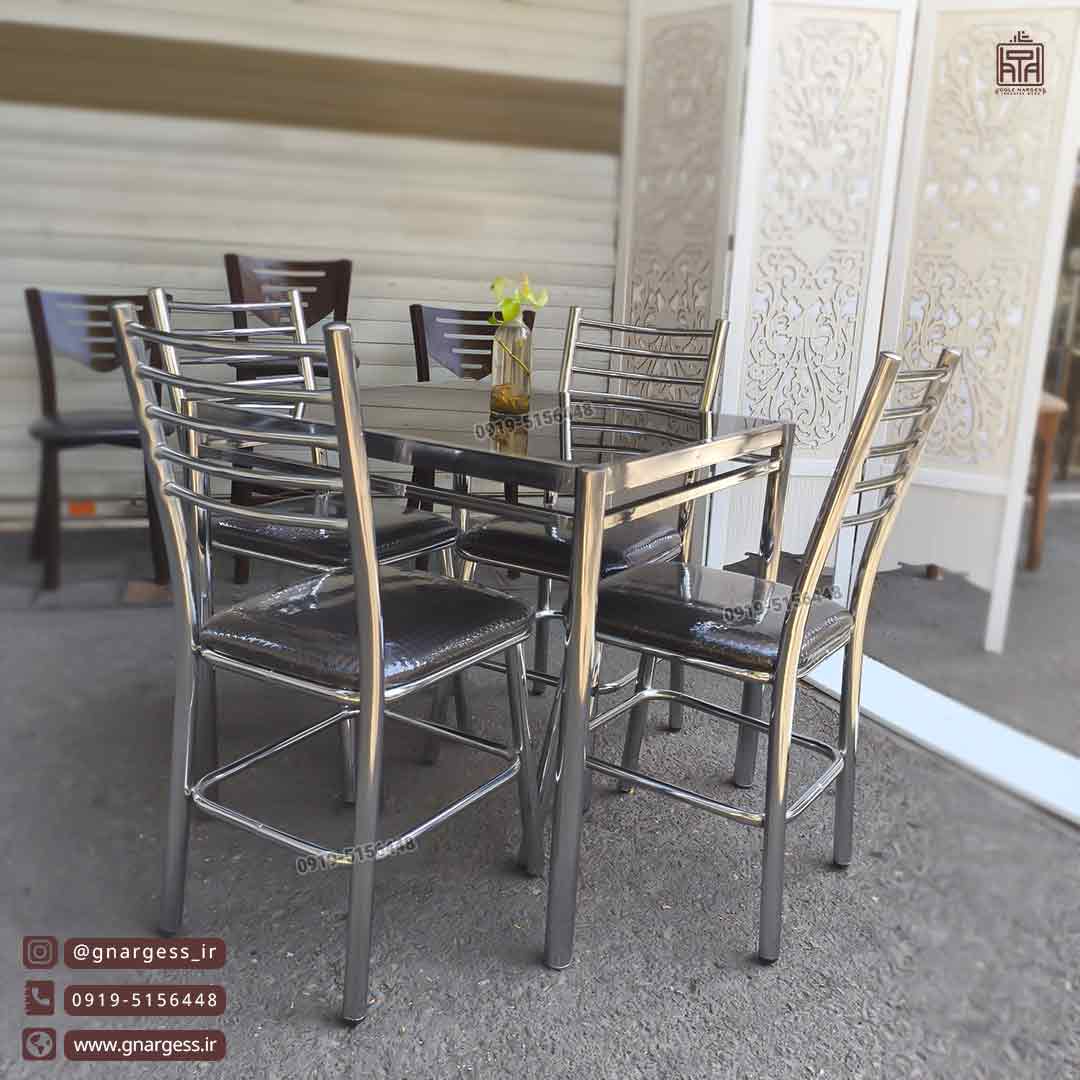 میز ناهاری خوری کافی شاپ مهسا اروند با میز بیتا مربعی فلزی - Image 5