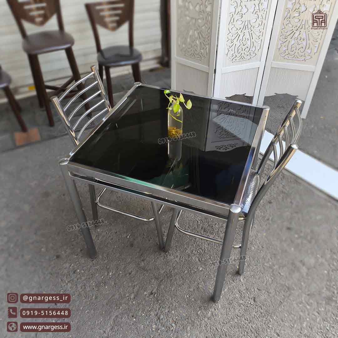 میز ناهاری خوری کافی شاپ مهسا اروند با میز بیتا مربعی فلزی - Image 2