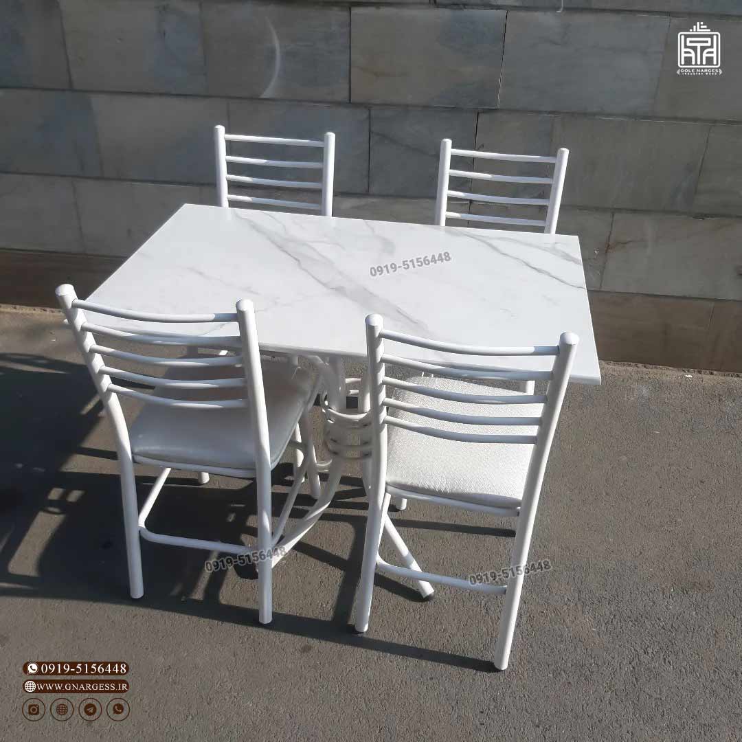 میز ناهارخوری فلزی 4 نفره بیتا صفحه وکیوم با صندلی اروند مهسافلزی - Image 13