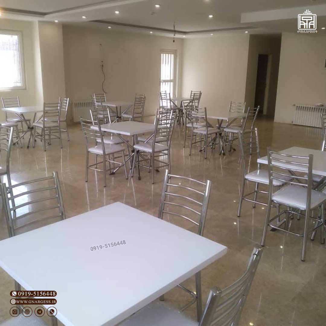 میز ناهارخوری فلزی 4 نفره بیتا صفحه وکیوم با صندلی اروند مهسافلزی - Image 12