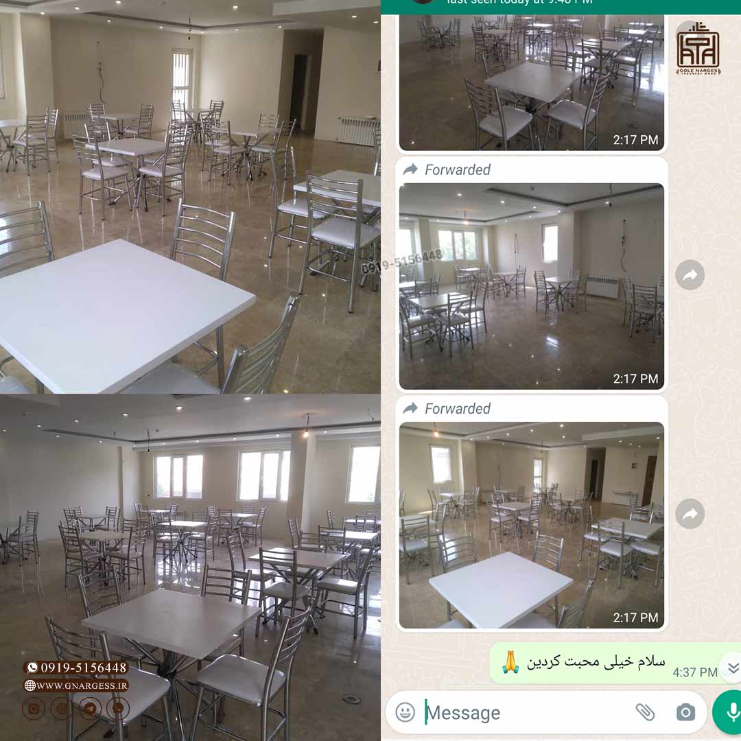 میز ناهارخوری فلزی 4 نفره بیتا صفحه وکیوم با صندلی اروند مهسافلزی - Image 11