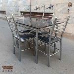 میز ناهارخوری فلزی 4 نفره بیتا صفحه وکیوم با صندلی اروند مهسافلزی