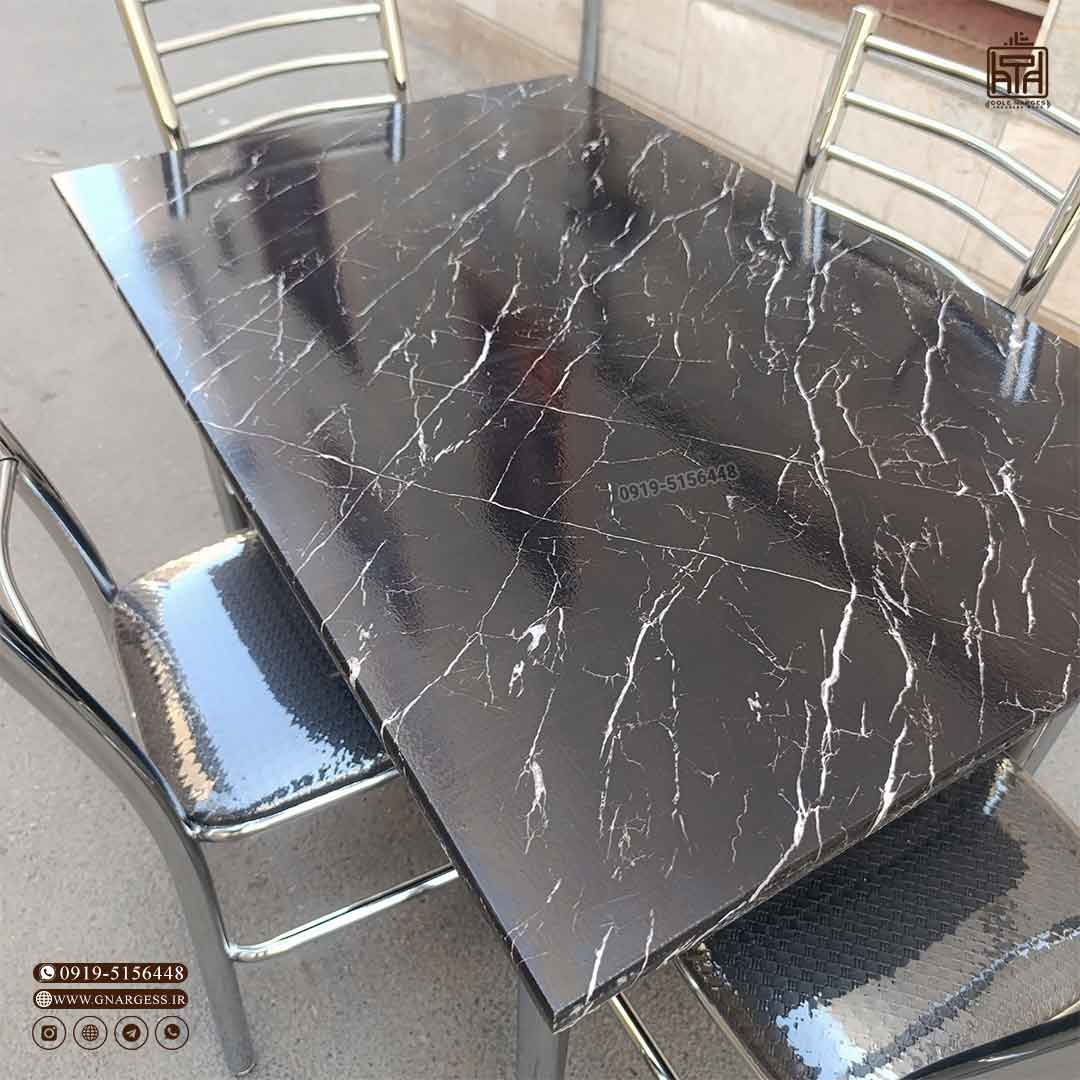 میز ناهارخوری فلزی 4 نفره بیتا صفحه وکیوم با صندلی اروند مهسافلزی - Image 4