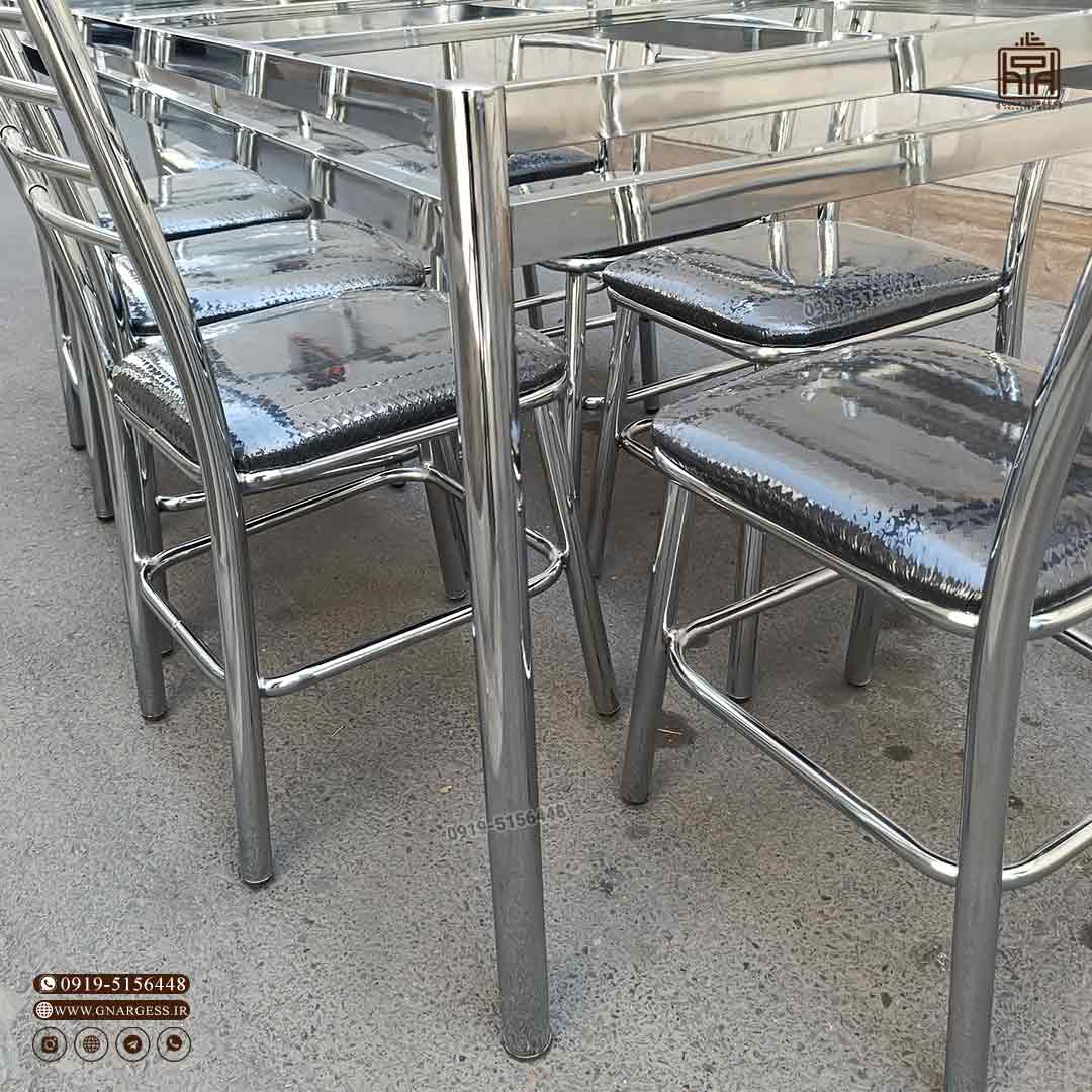 میز ناهارخوری 6 نفره فلزی بیتا با صندلی اروند طرح مهسا - Image 6