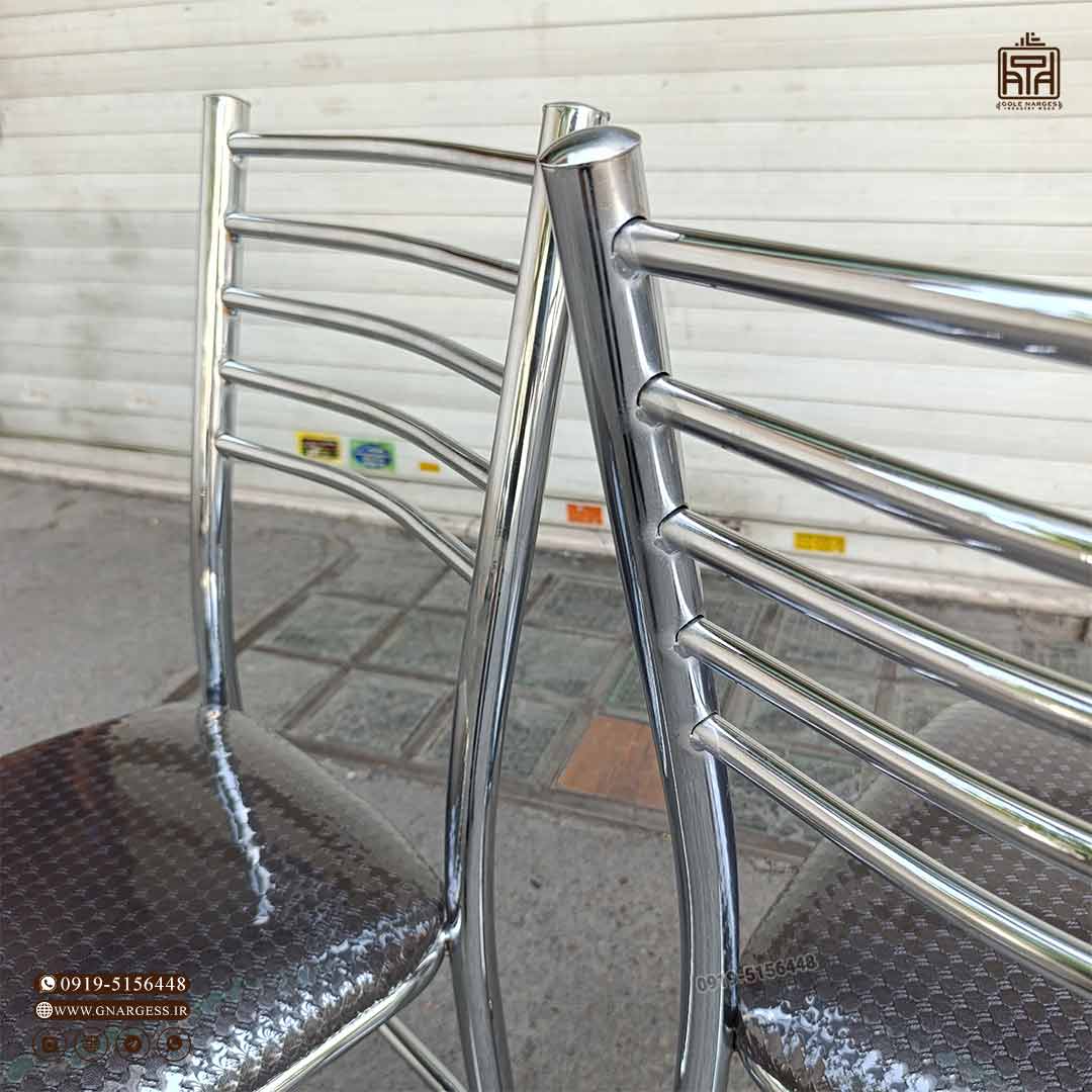 میز ناهارخوری فلزی 4 نفره بیتا صفحه وکیوم با صندلی اروند مهسافلزی - Image 9