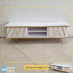 میز ال سی دی جدید شیاری پایه فلزی دوکشو - Image 3