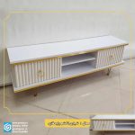 میز ال سی دی جدید شیاری پایه فلزی دوکشو - Image 2