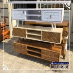 قیمت میز تلویزیون آمریکایی نما وکیوم پایه چوبی - Image 4