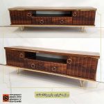 میز ال سی دی جدید شیاری پایه فلزی دوکشو - Image 5